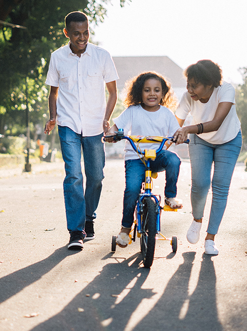 family biking vertical